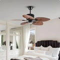 Five-leaf decorative ceiling fan in a bedroom