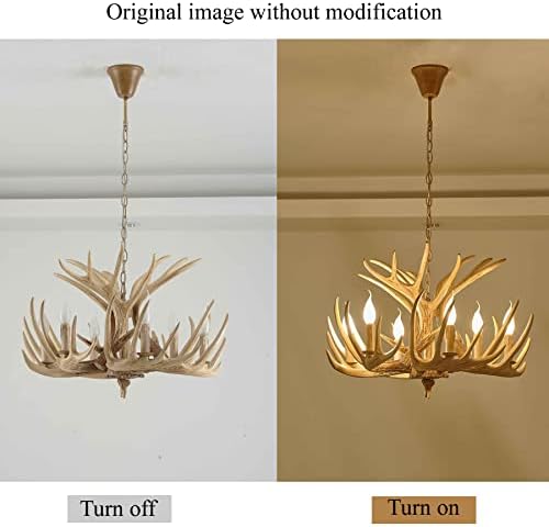 Rustic Antler Chandelier – Faux Antlers & Candle‑Style Light