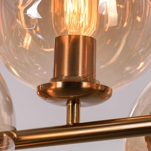 Orion Gold Linear Globe Chandelier – Bubble Glass Globes