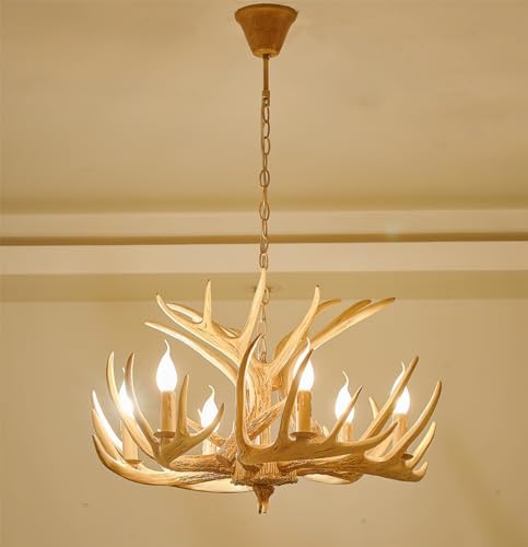 Rustic Antler Chandelier – Faux Antlers & Candle‑Style Light