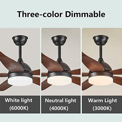 BreezeNova Curved Blade Ceiling Fan – 52‑Inch LED & Remote