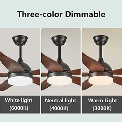 BreezeNova Curved Blade Ceiling Fan – 52‑Inch LED & Remote