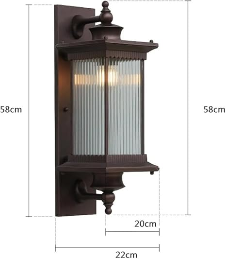 Bliss & Birch Vintage Outdoor Lantern Wall Light – Waterproof Exterior Sconce (Black / Coffee) - Bliss and Birch