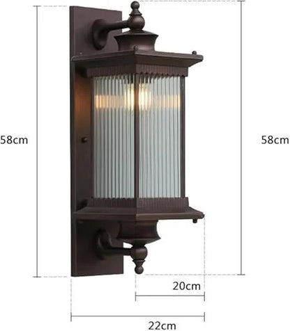 Bliss & Birch Vintage Outdoor Lantern Wall Light – Waterproof Exterior Sconce (Black / Coffee)