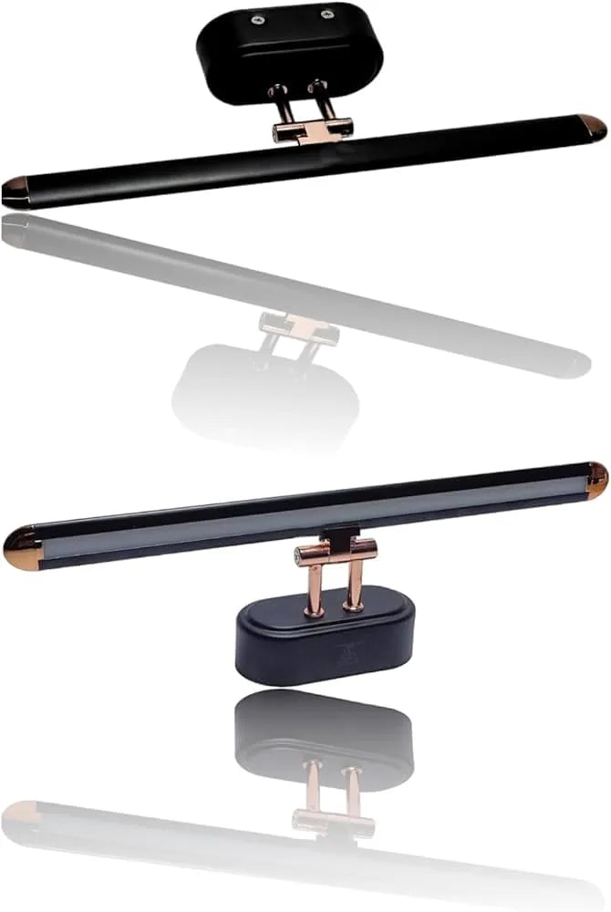 Modern Black Linear LED Wall Light with Copper-Tone Accents
