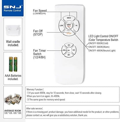 Modern Wooden Blade LED Fan – 5‑Blade Remote‑Controlled