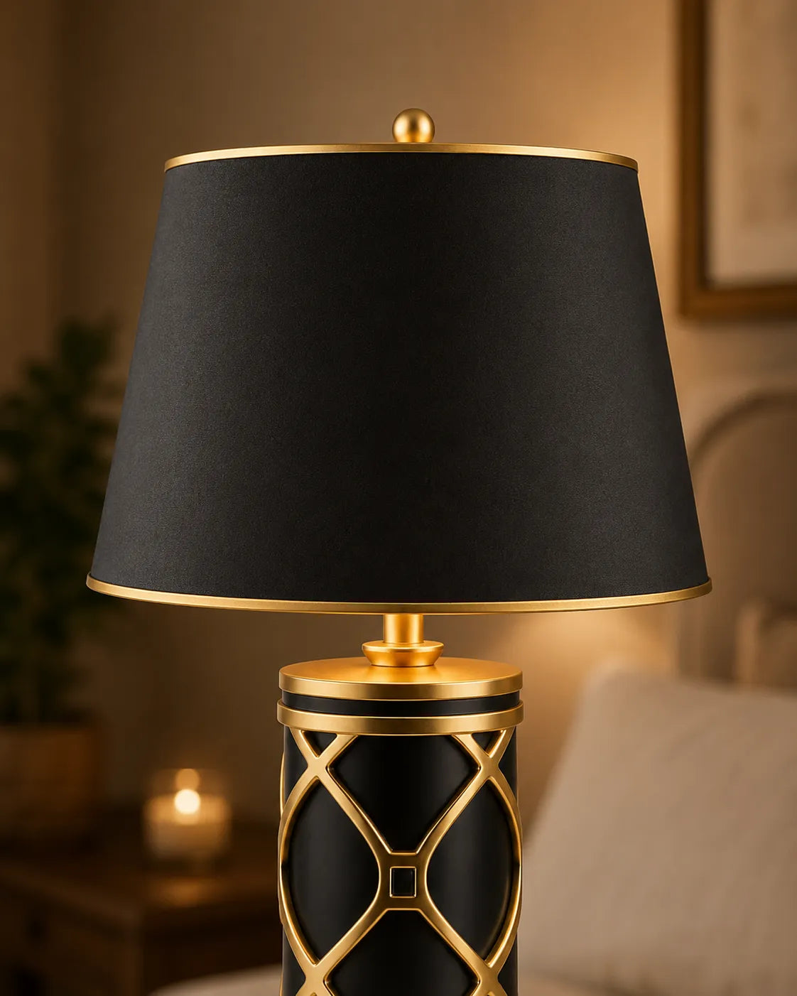 B&B Black Gold Halo Table Lamp - Bliss and Birch