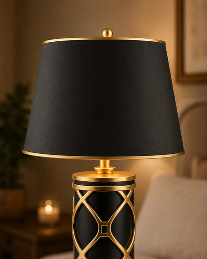 B&B Black Gold Halo Table Lamp - Bliss and Birch