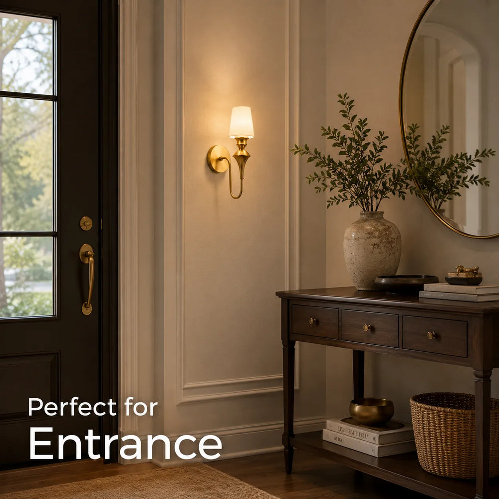 B&B Single Glass Wall Sconce Light Traditonal