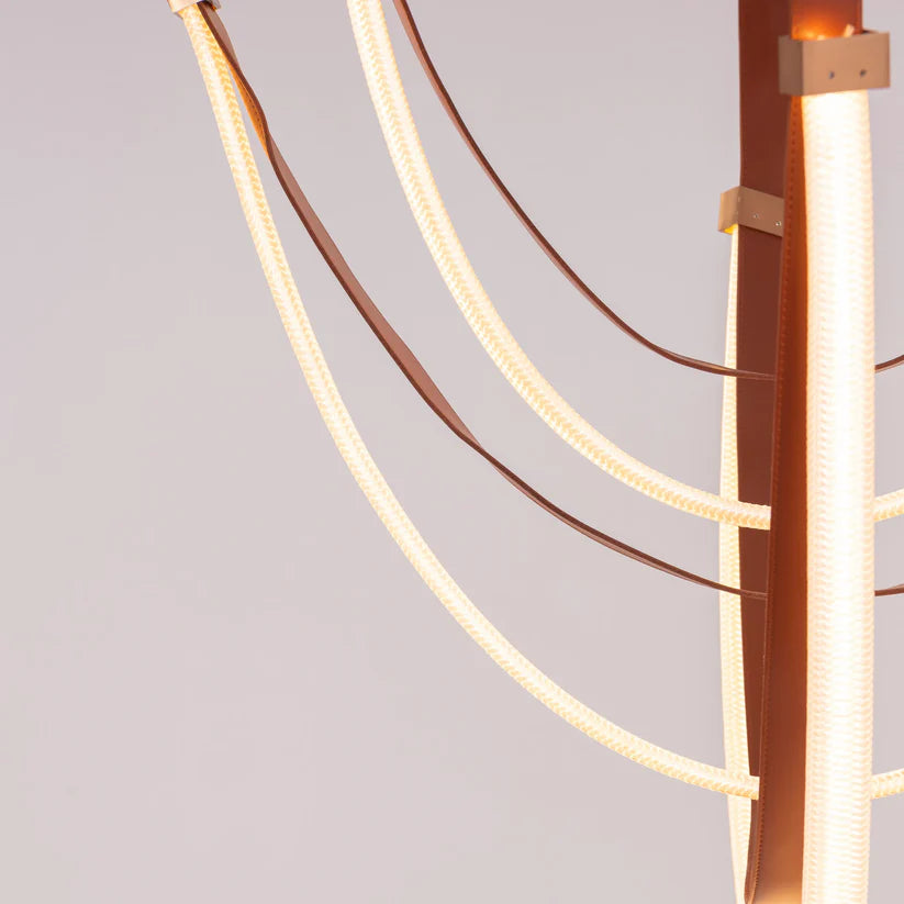 Buckle‑Up Leather Strap Chandelier – Modern Industrial Chic