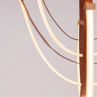 Buckle‑Up Leather Strap Chandelier – Modern Industrial Chic