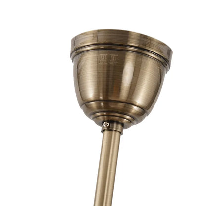 Vintage Brass 52‑Inch Ceiling Fan – Wooden Blades & LED Light