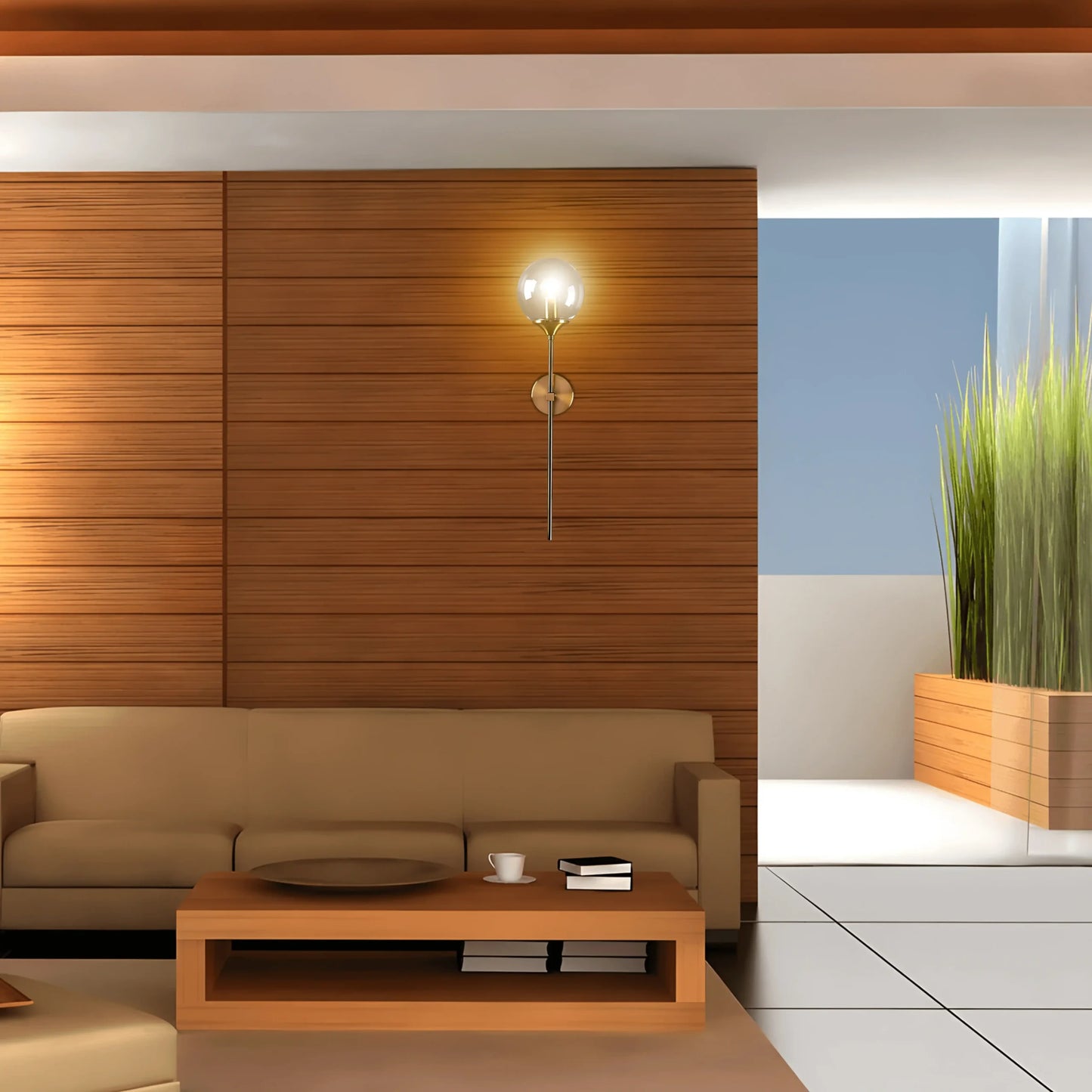 B&B Radiant Glass Sphere Wall Lamp