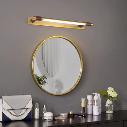 B&B Luxury Gold LED Wall Light with Wood Accents