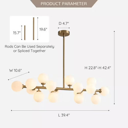 Opulent Glow Prism Chandelier – Dimmable Crystal & Gold