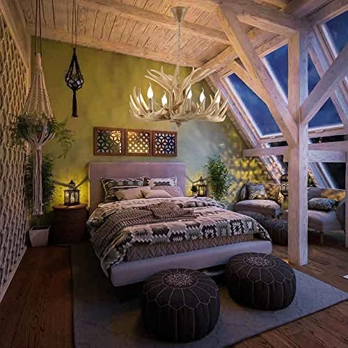 Rustic Antler Chandelier – Faux Antlers & Candle‑Style Light