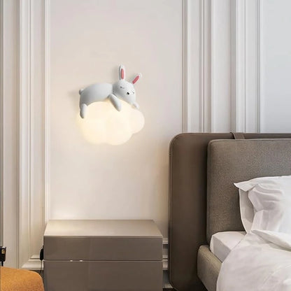 B&B DreamBunny – Sleeping Rabbit on Cloud LED Wall Light - Bliss and Birch