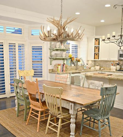 Rustic Antler Chandelier – Faux Antlers & Candle‑Style Light