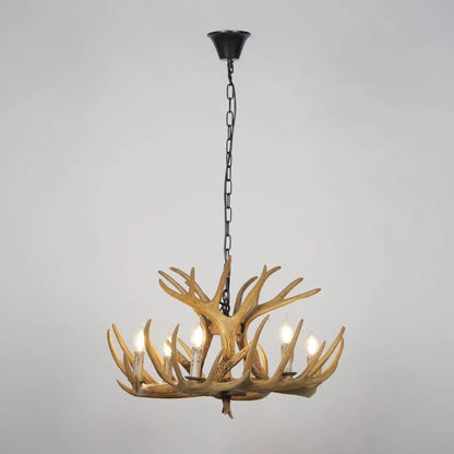 Rustic Antler Chandelier – Faux Antlers & Candle‑Style Light