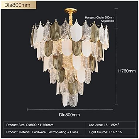 Glam Frost Gold Chandelier – 800 mm Frosted Glass Luxury