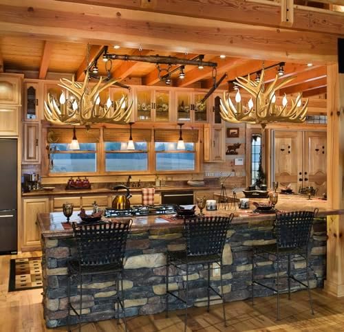 Rustic Antler Chandelier – Faux Antlers & Candle‑Style Light