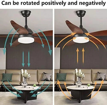 BreezeNova Curved Blade Ceiling Fan – 52‑Inch LED & Remote