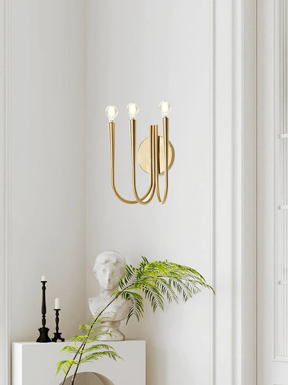 B&B Modern Gold 3-Light Wall Sconce