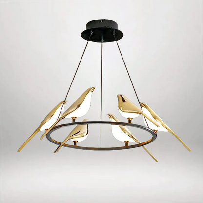 B&B 6 Light Bird Hanging Light