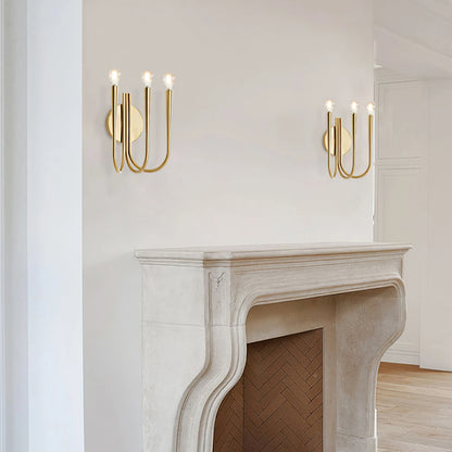 B&B Modern Gold 3-Light Wall Sconce