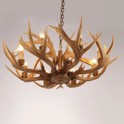 Rustic Antler Chandelier – Faux Antlers & Candle‑Style Light