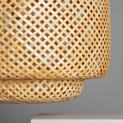 B&B Woven Bamboo Pendant Light – Double Layer Drum (Pack of 2)