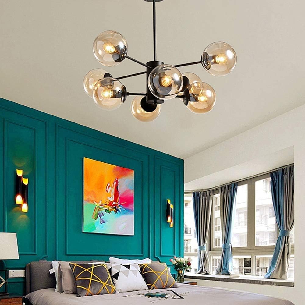 Monochrome Elegance Chandelier – Geometric Crystals & Chic