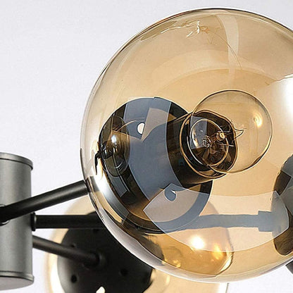 Monochrome Elegance Chandelier – Geometric Crystals & Chic