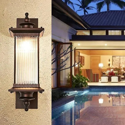 Bliss & Birch Vintage Outdoor Lantern Wall Light – Waterproof Exterior Sconce (Black / Coffee)