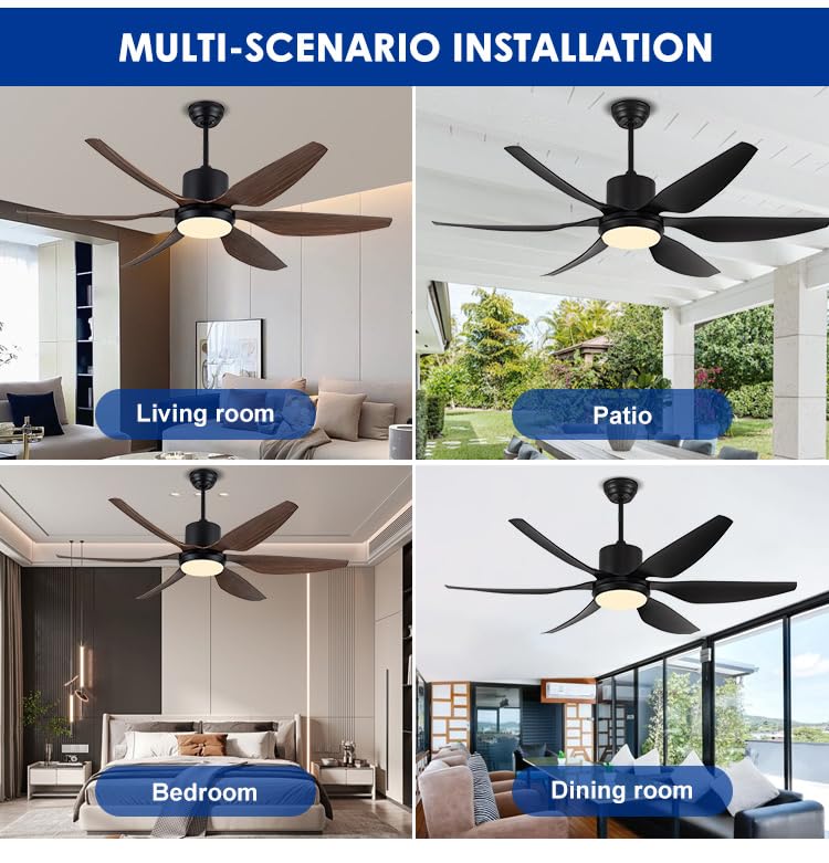 SkyLume Modern LED Fan – 54‑Inch Aerodynamic Blades