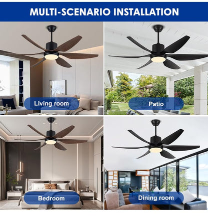 SkyLume Modern LED Fan – 54‑Inch Aerodynamic Blades