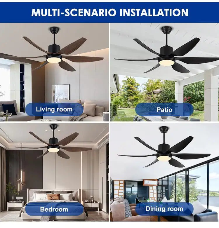 SkyLume Modern LED Fan – 54‑Inch Aerodynamic Blades