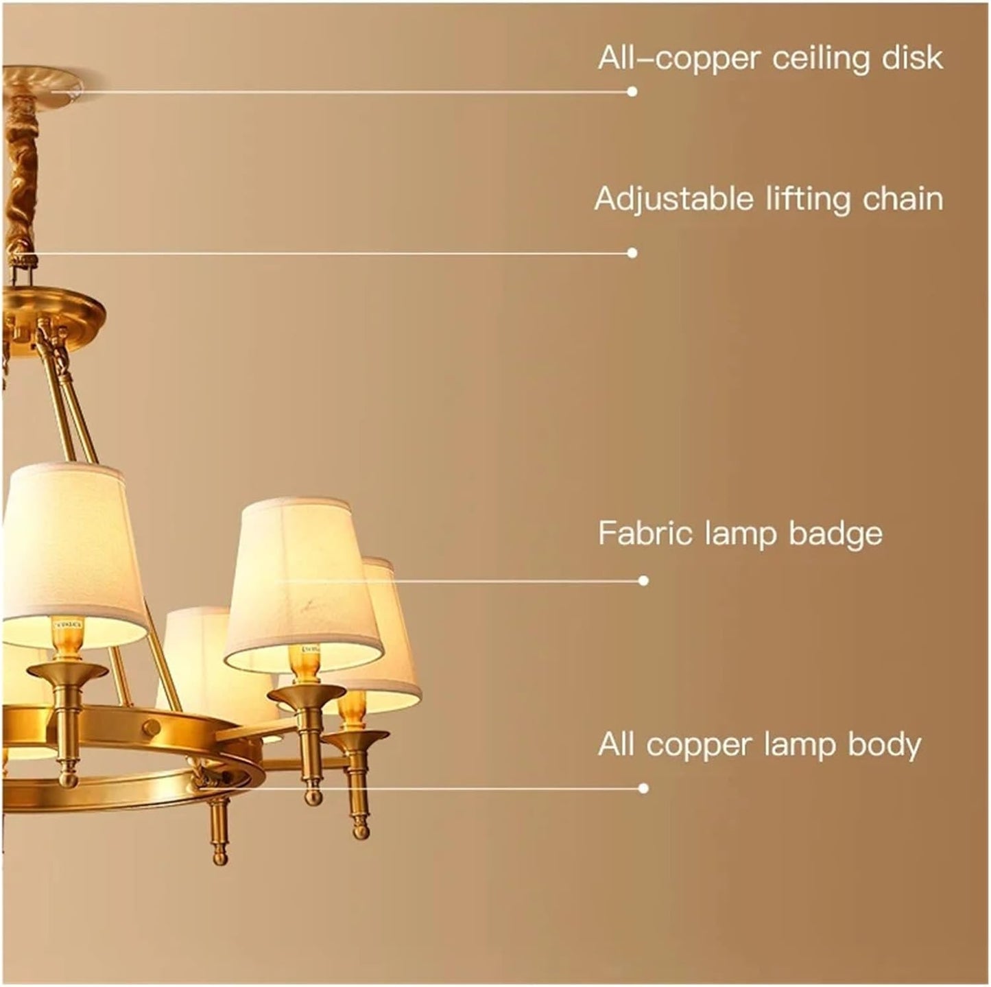 Brass Modern Chandelier – 74 cm Golden Showstopper