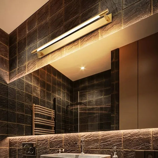 B&B Luxury Gold LED Wall Light with Wood Accents
