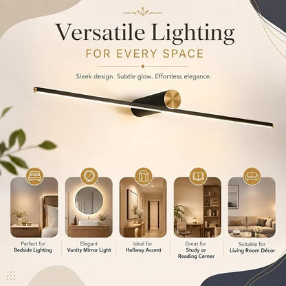 B&B Modern Black & Gold LED Wall Light