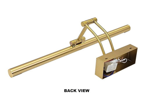 Gold-tone adjustable mirror light rear construction view