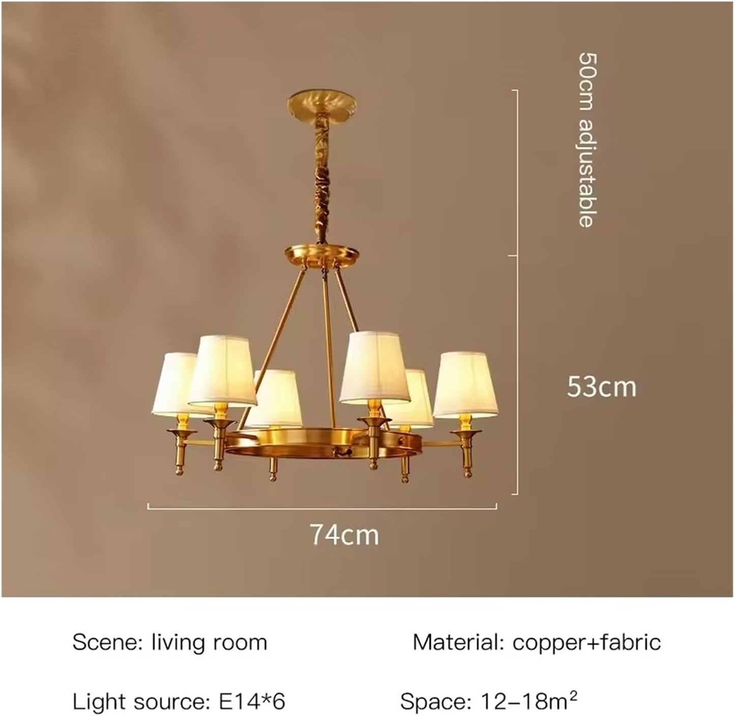 Brass Modern Chandelier – 74 cm Golden Showstopper