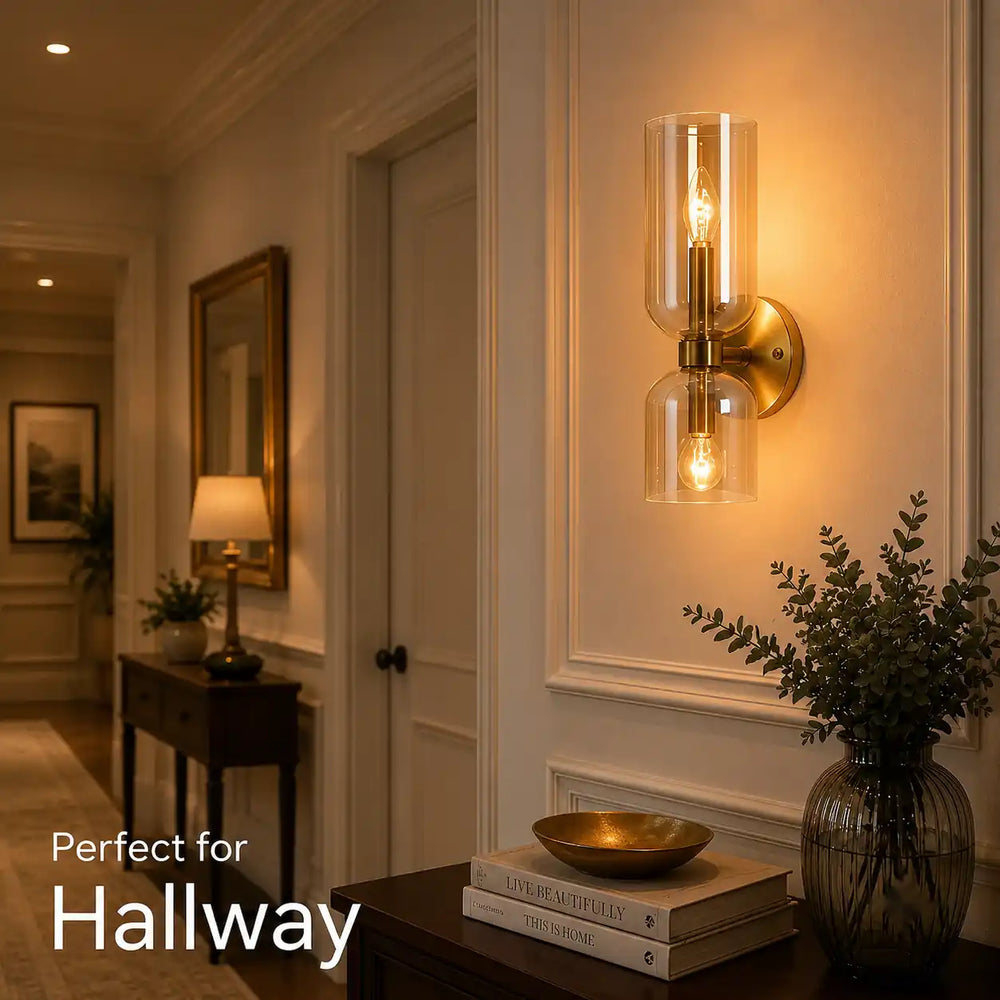 Hourglass Double Glass Wall Sconce (Pack of 2)