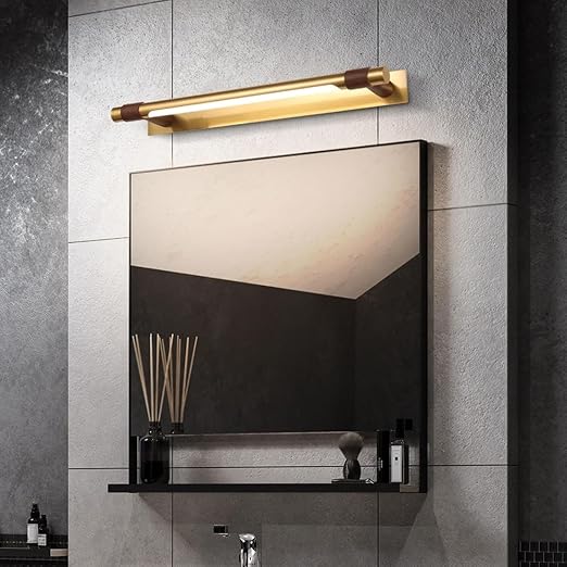 B&B Luxury Gold LED Wall Light with Wood Accents