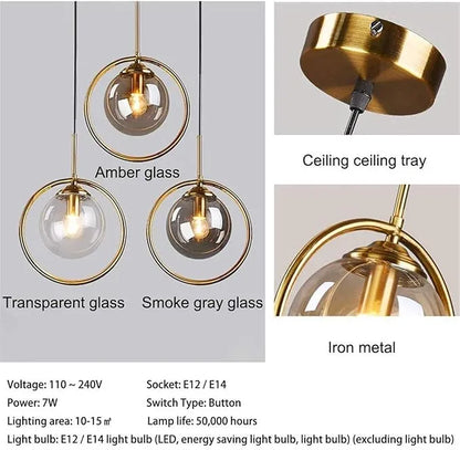 B&B Gold Hanging Light - Bliss and Birch