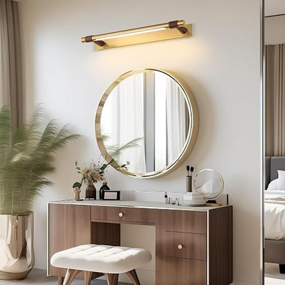B&B Luxury Gold LED Wall Light with Wood Accents - Bliss and Birch