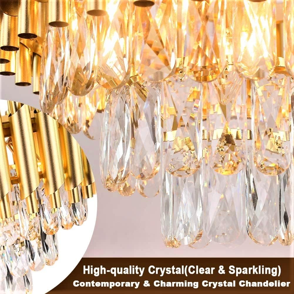 Golden Glow Crystal Chandelier – Brilliant Ambient Lighting
