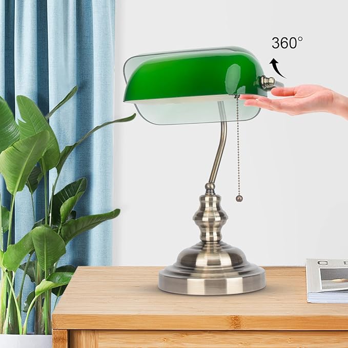 Heritage Banker’s Desk Lamp (Emerald Green)