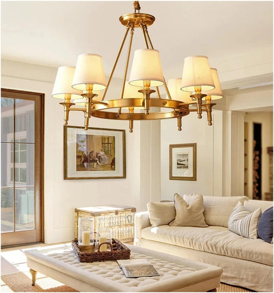 Brass Modern Chandelier – 74 cm Golden Showstopper