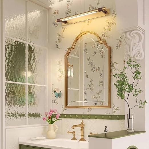 B&B Luxury Gold LED Wall Light with Wood Accents - Bliss and Birch